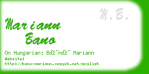 mariann bano business card